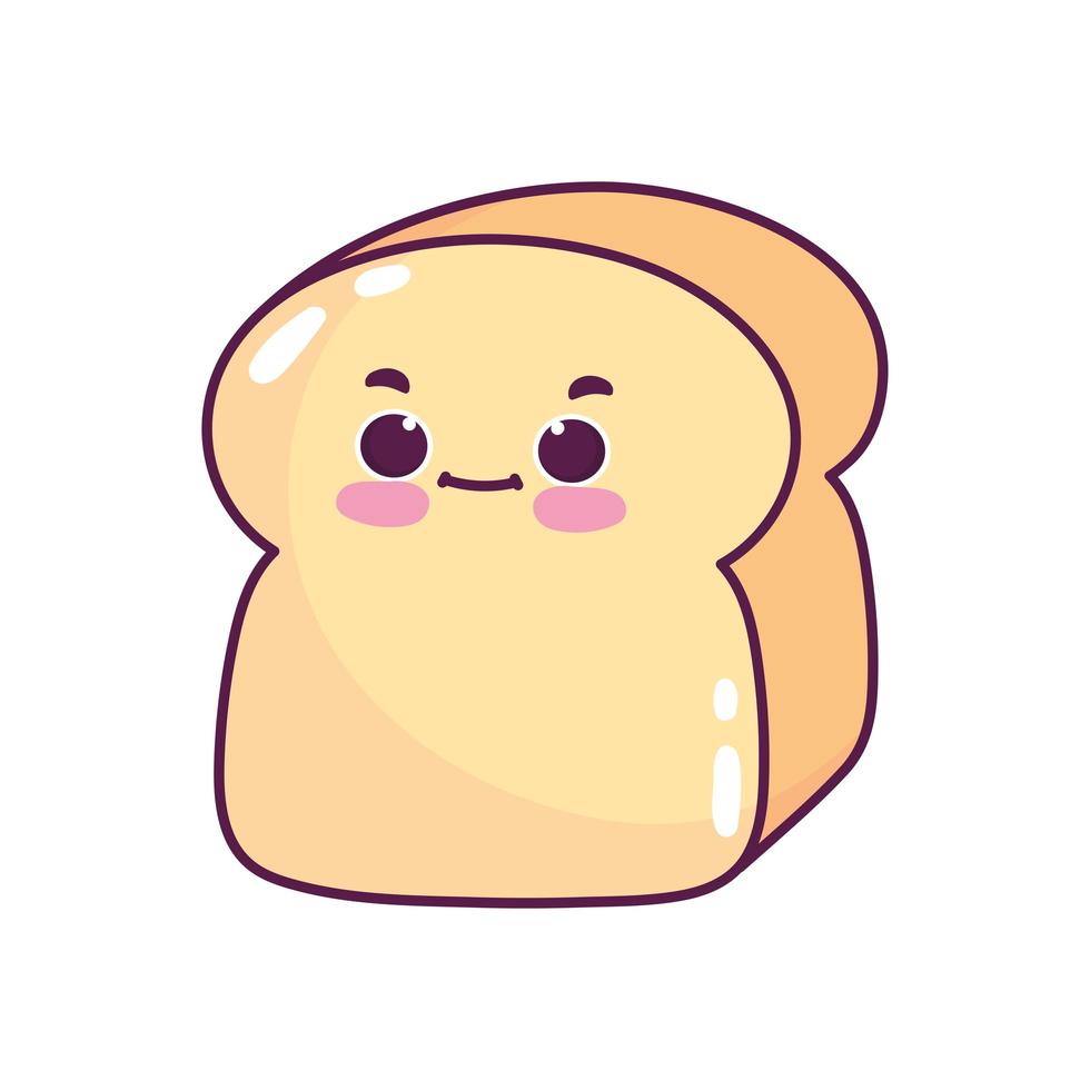 pan de dibujos animados lindo vector