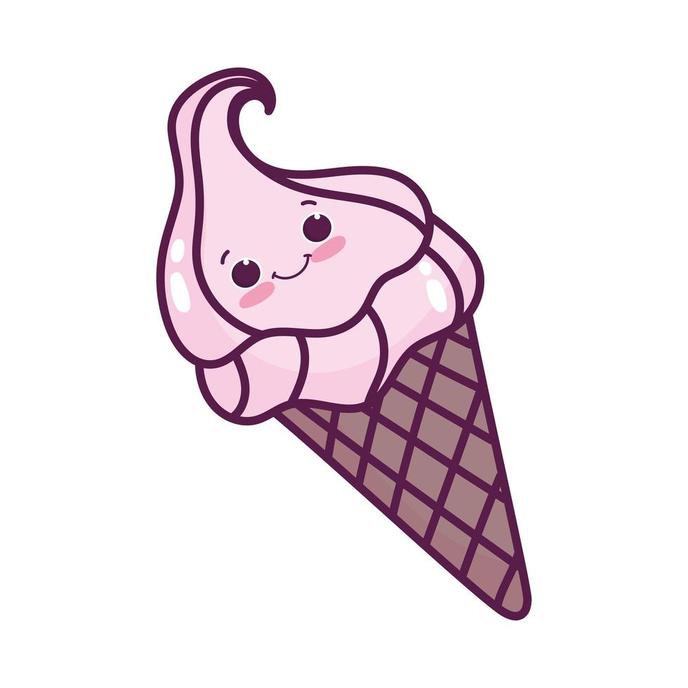 lindo cono de helado vector