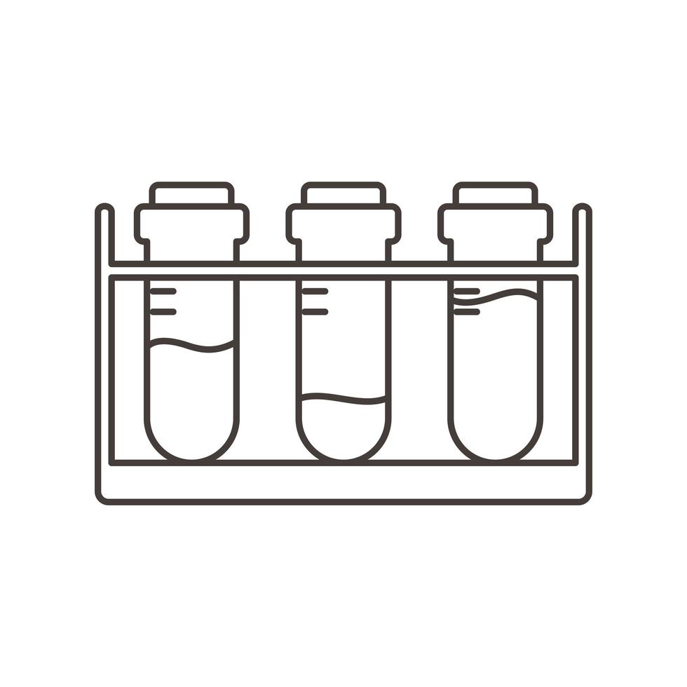 chemistry test tubes on rack science line style vector