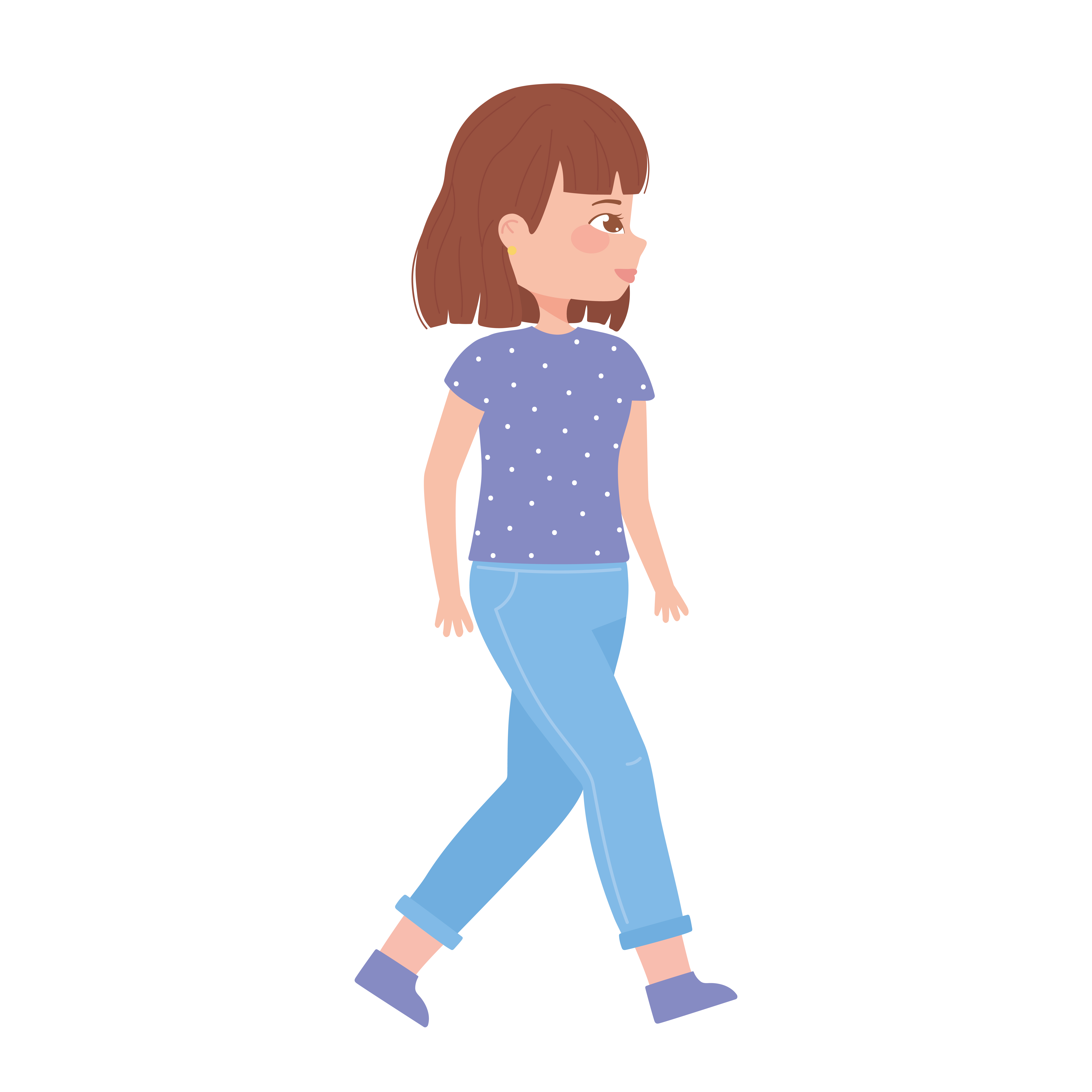 woman character walking cartoon female white background 2759530 Vector Art  at Vecteezy