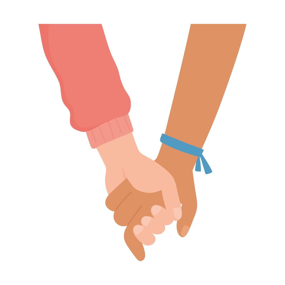 black Lives, black and white holding hands equality and diversity vector