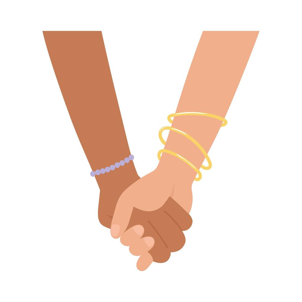black Lives, black and white hands, equality and diversity vector
