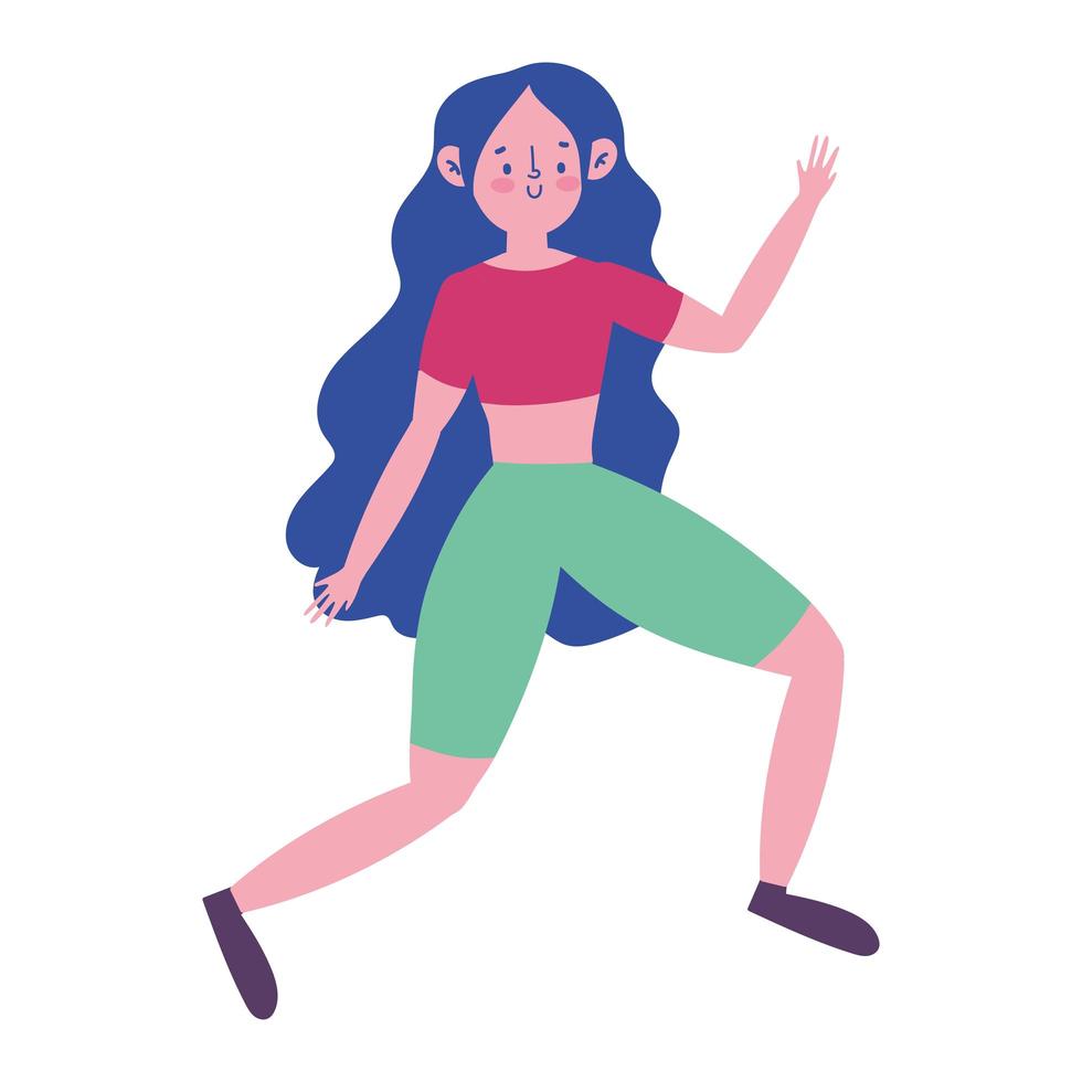 girl making exercise vector