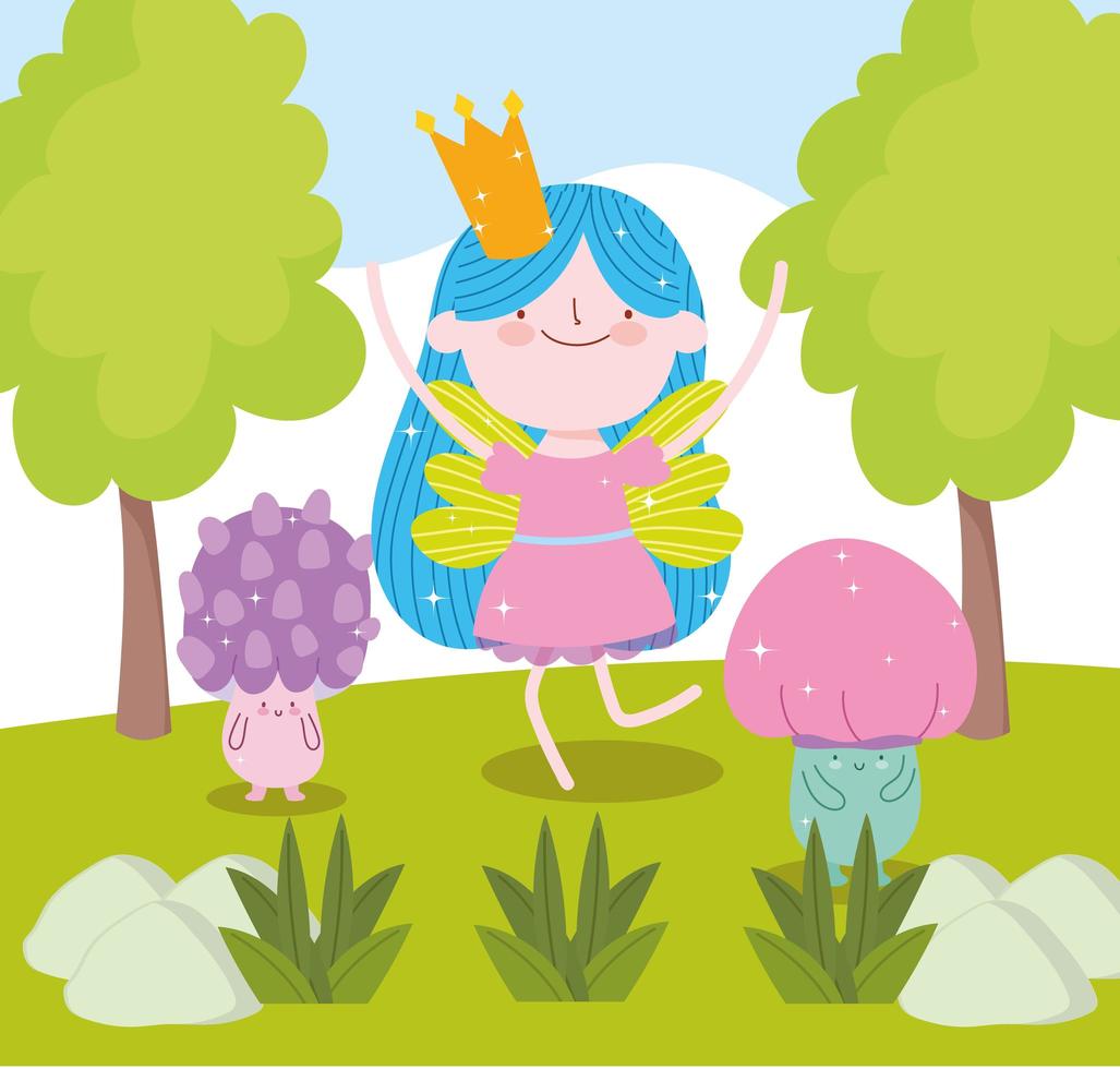 fairy cute landscape vector