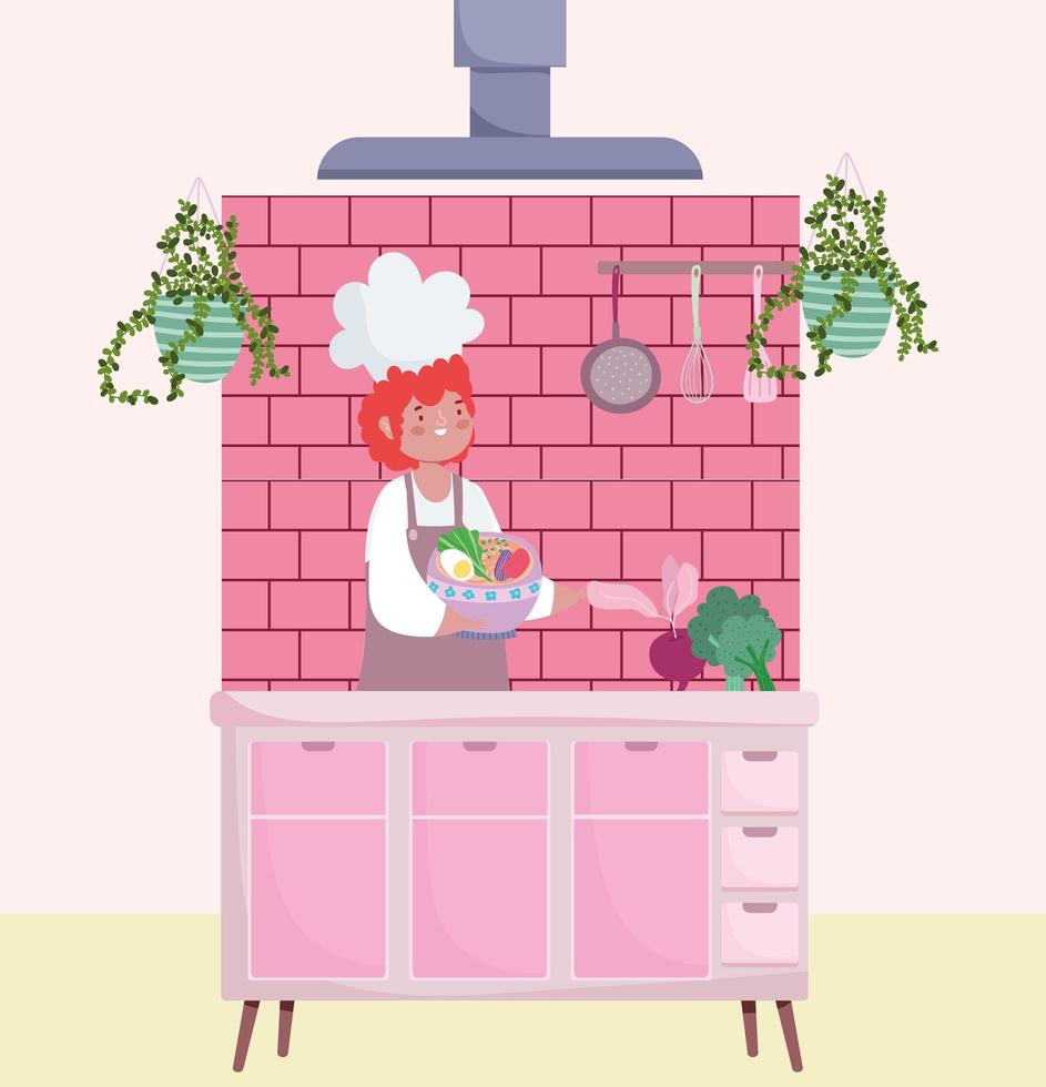 male chef cooking vector