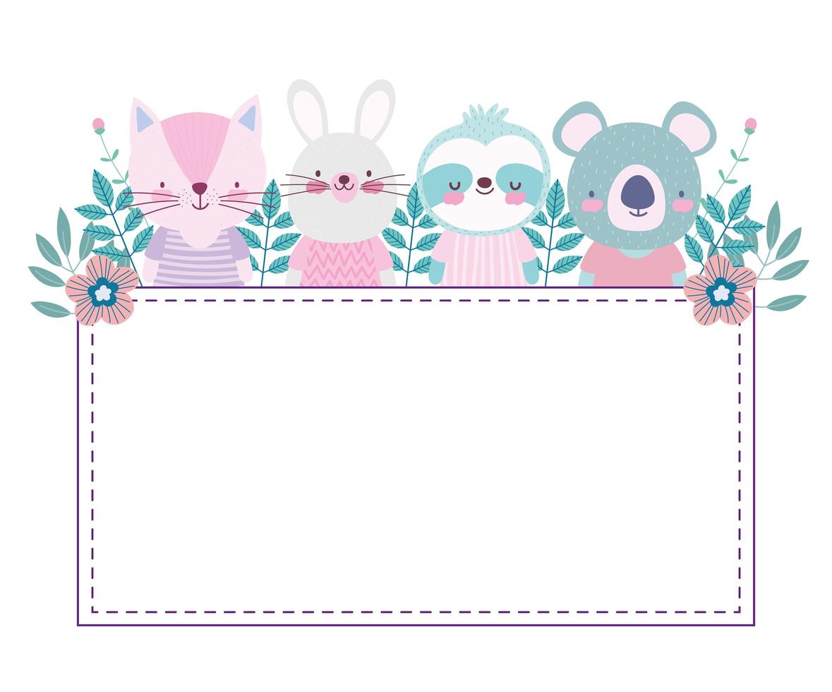 animals banner template vector