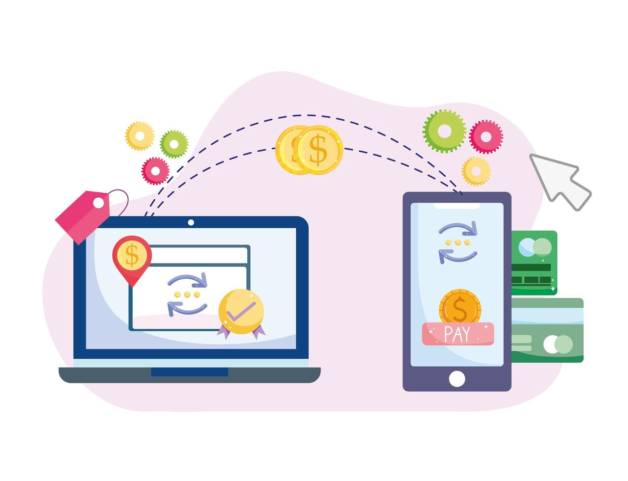 online payment transaction vector