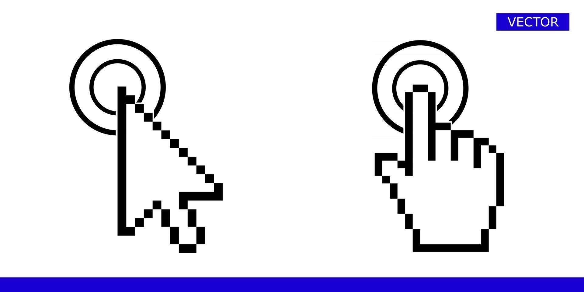 Arrow cursor and hand cursor icons vector