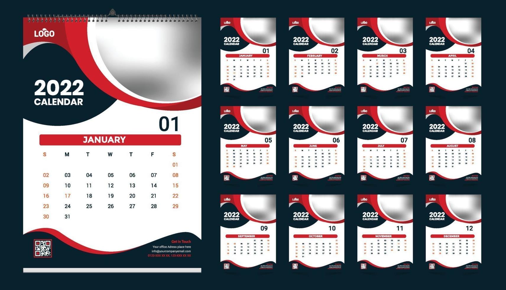 Wall Calendar 2022 Template Design Idea Calendar 2022 2759739 Vector Art At Vecteezy