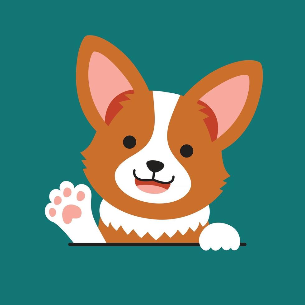 Vector cartoon character cute corgi dog