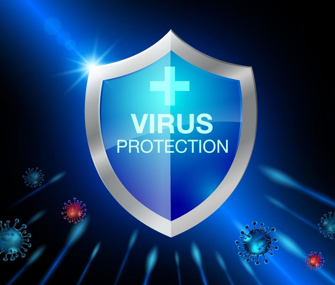 escudo para la protección del coronavirus. vector