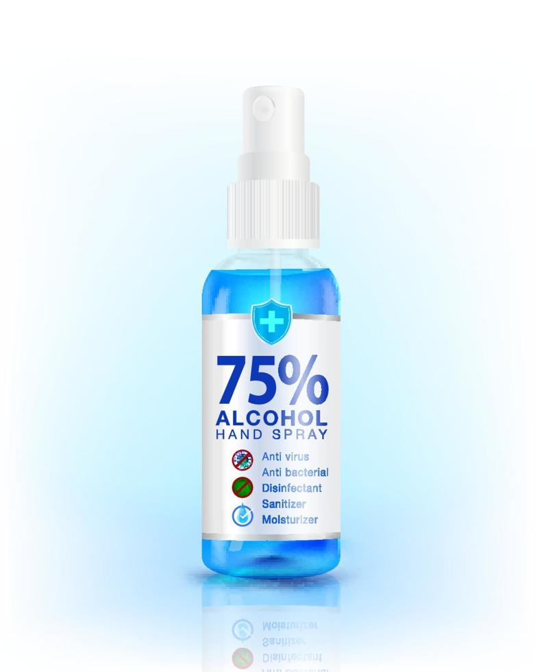 Alcohol hand sanitizer spray vector