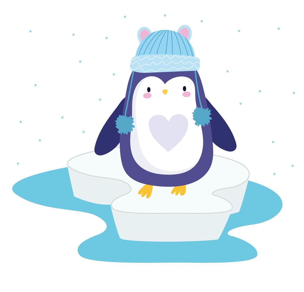 penguin hat ice vector
