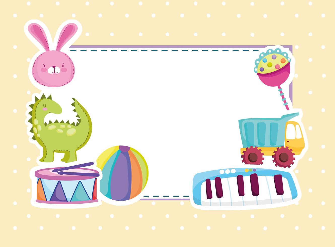 toys greeting card vector