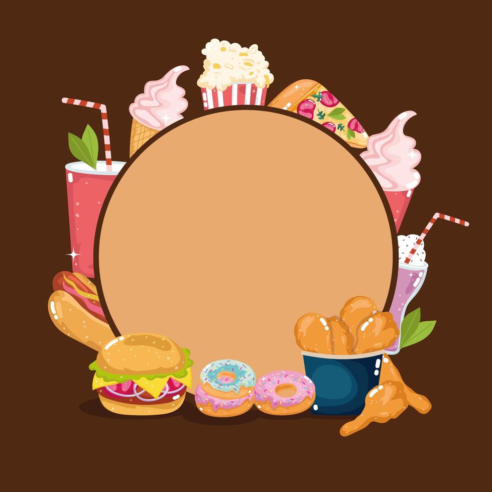 fast food menu vector