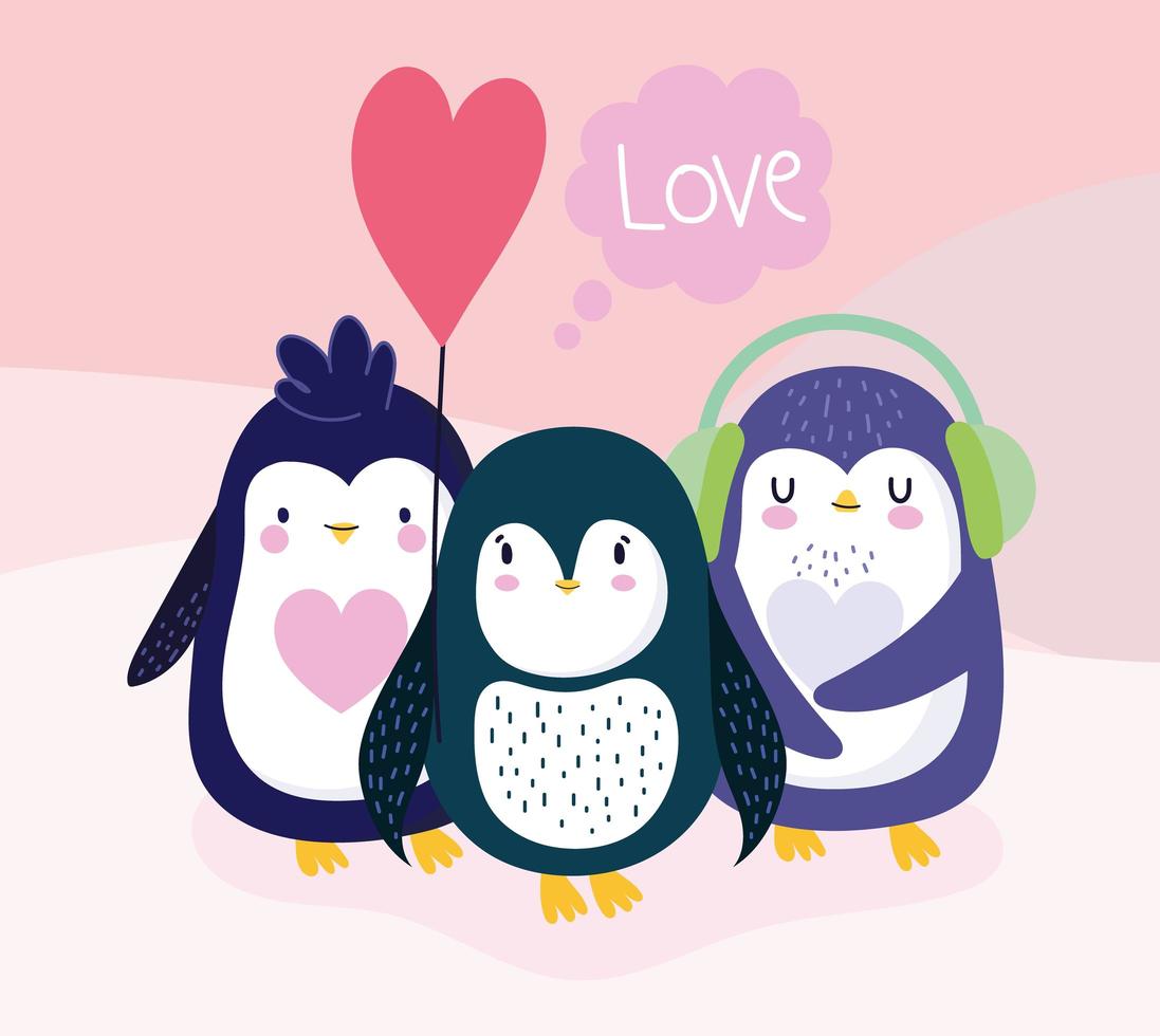 dibujos animados de pingüinos lindos vector