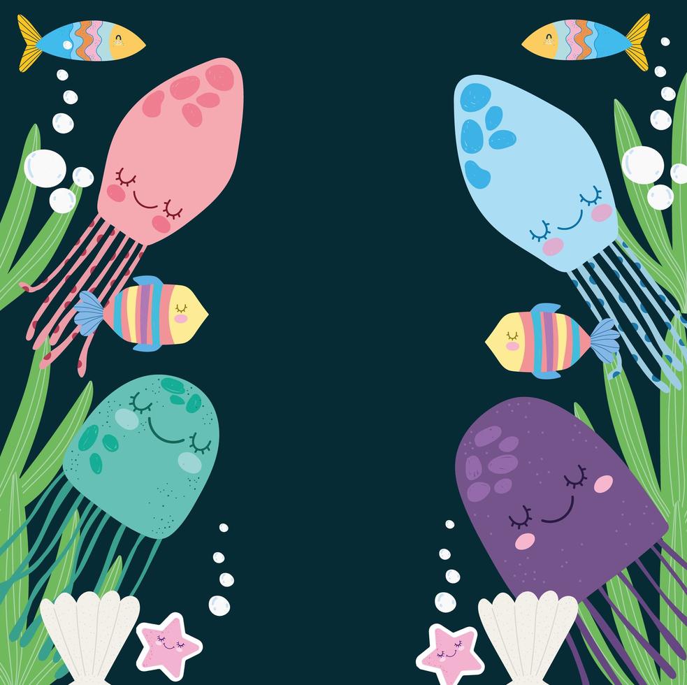 underwater sea life vector