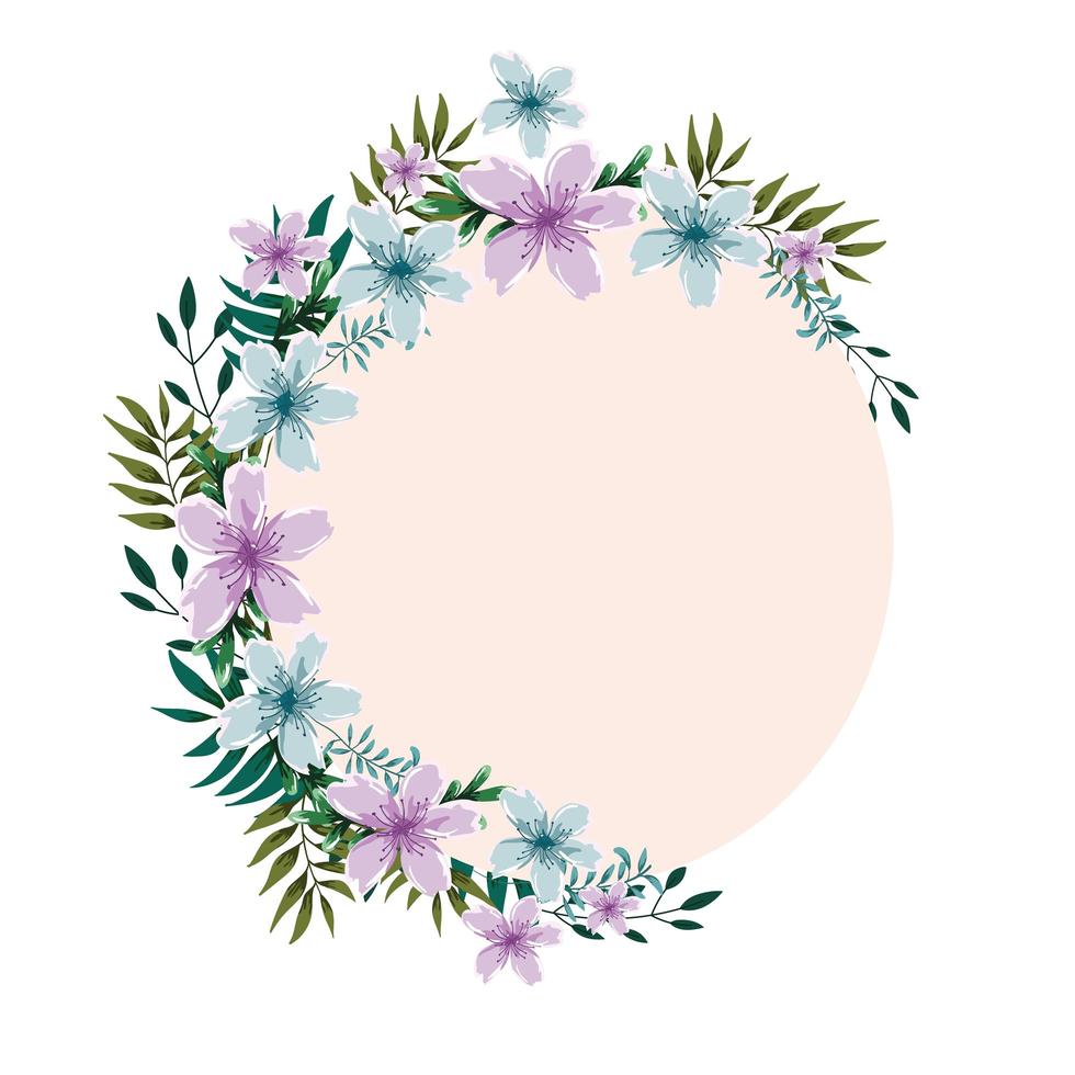 flower garland watercolor vector