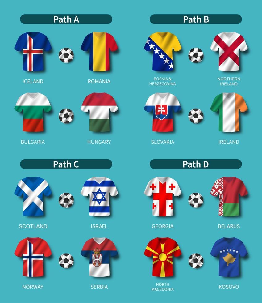 European soccer play-off draw vector