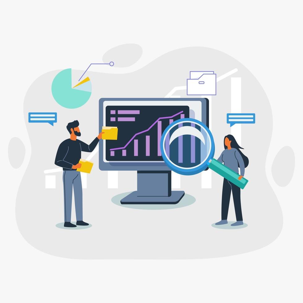 Analyzing data vector illustration concept