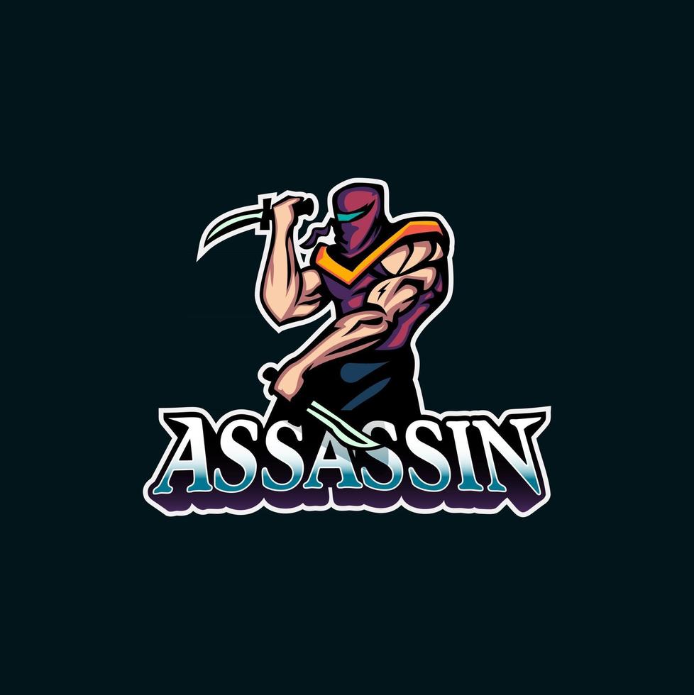 Assassin killer mascot logo design vector