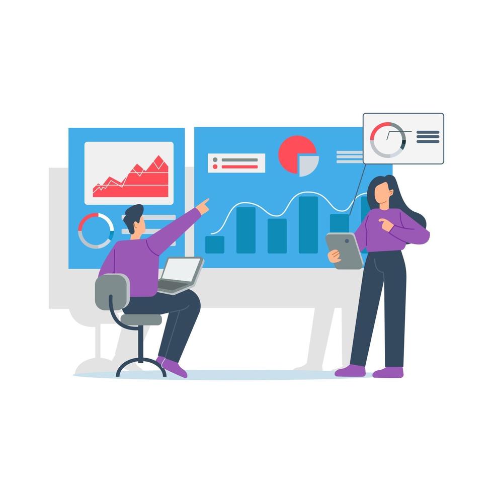 Data analysis vector illustration concept