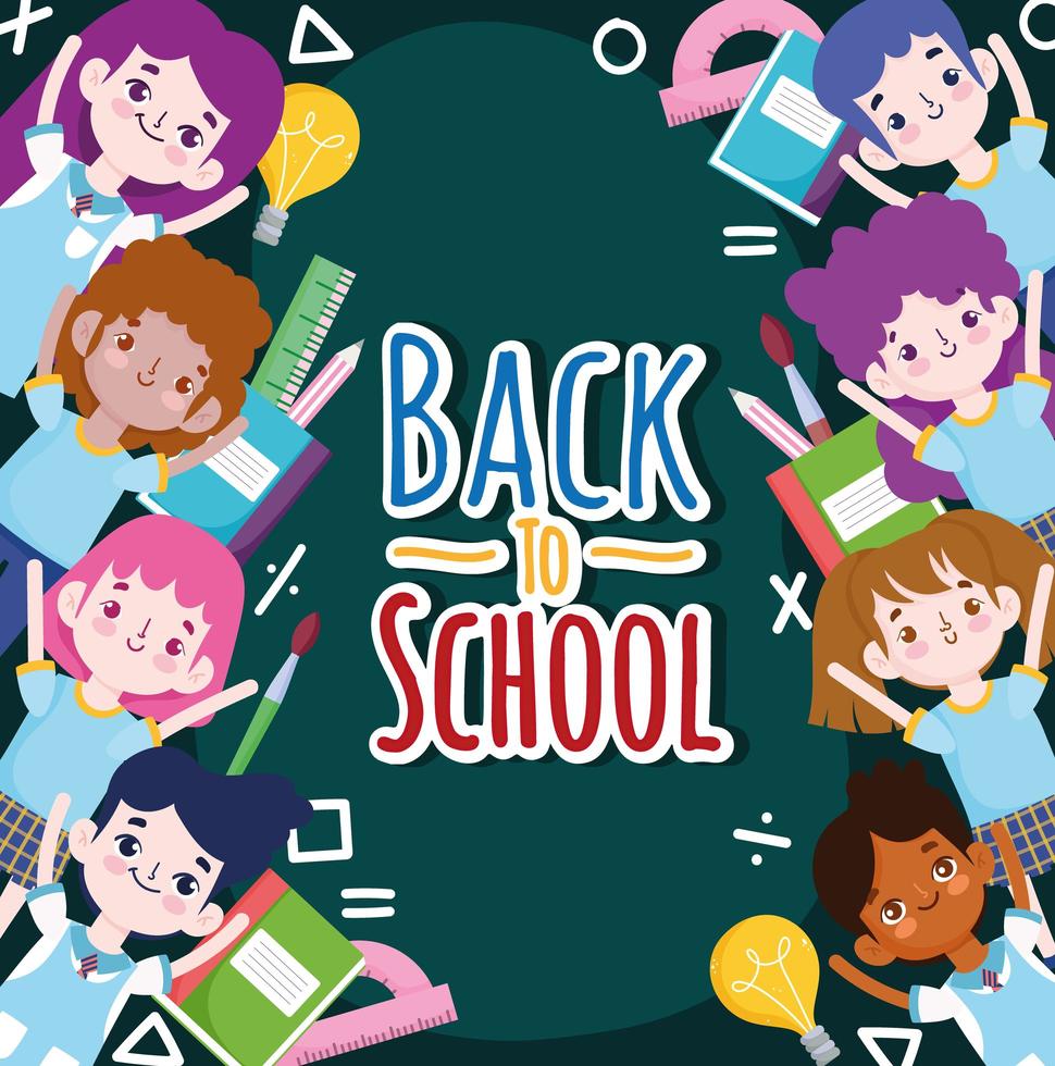 Back to School students cartoon and supplies education 2760351 Vector Art at Vecteezy Back to School students cartoon and supplies education 2760351 Vector Art at Vecteezy