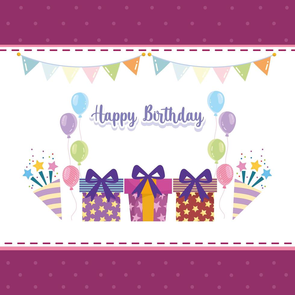 Happy Birthday gifts vector