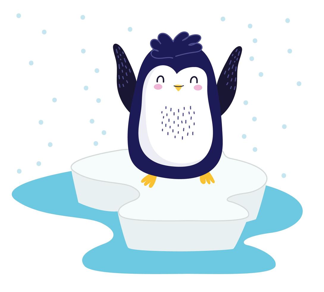 penguin ice snow vector