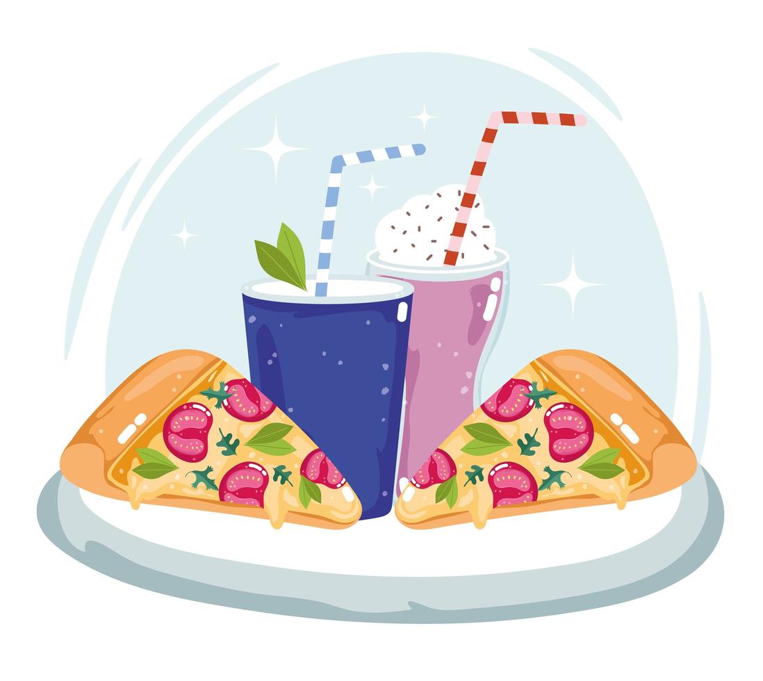 fast food pizza vector