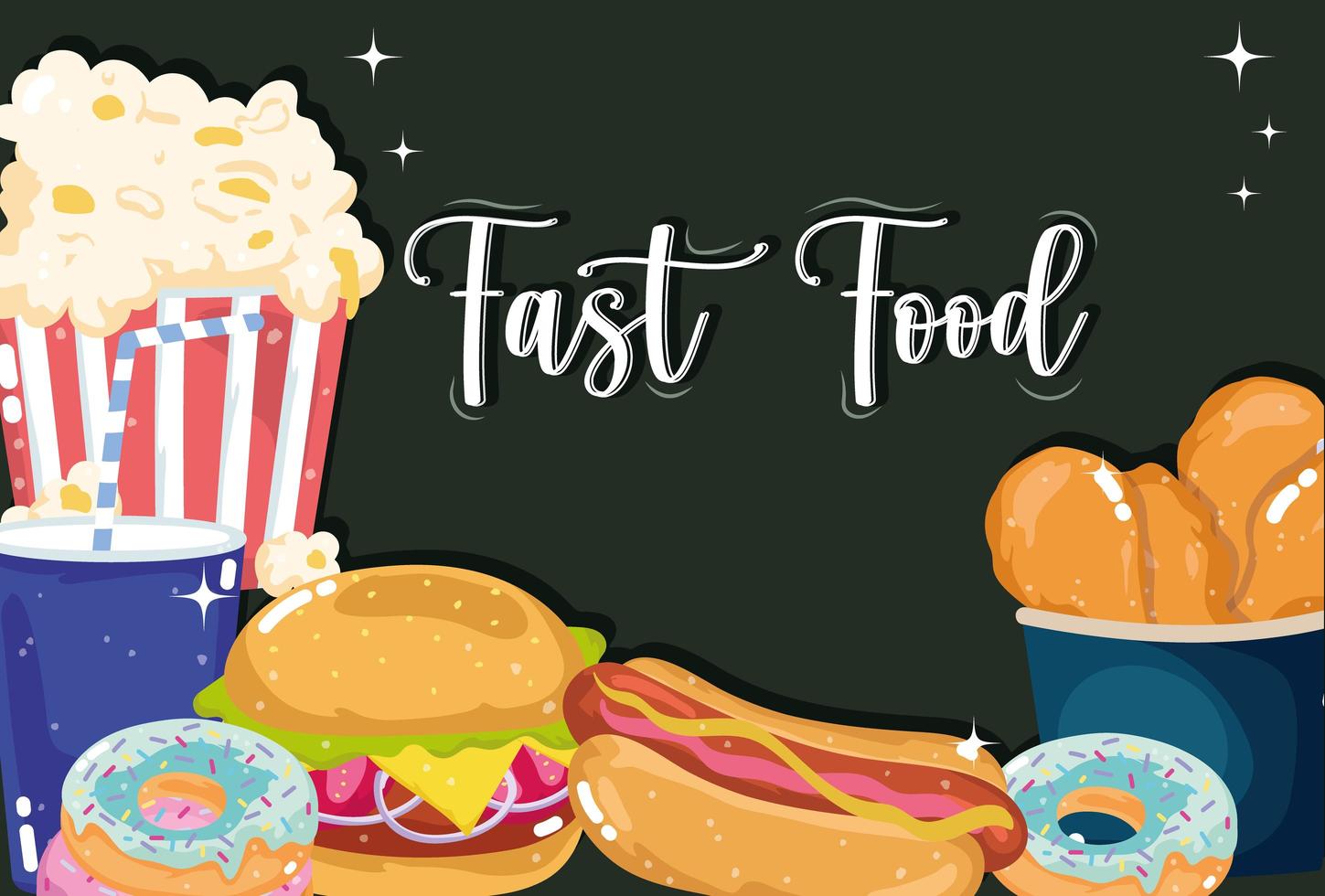 food menu unhealthy vector