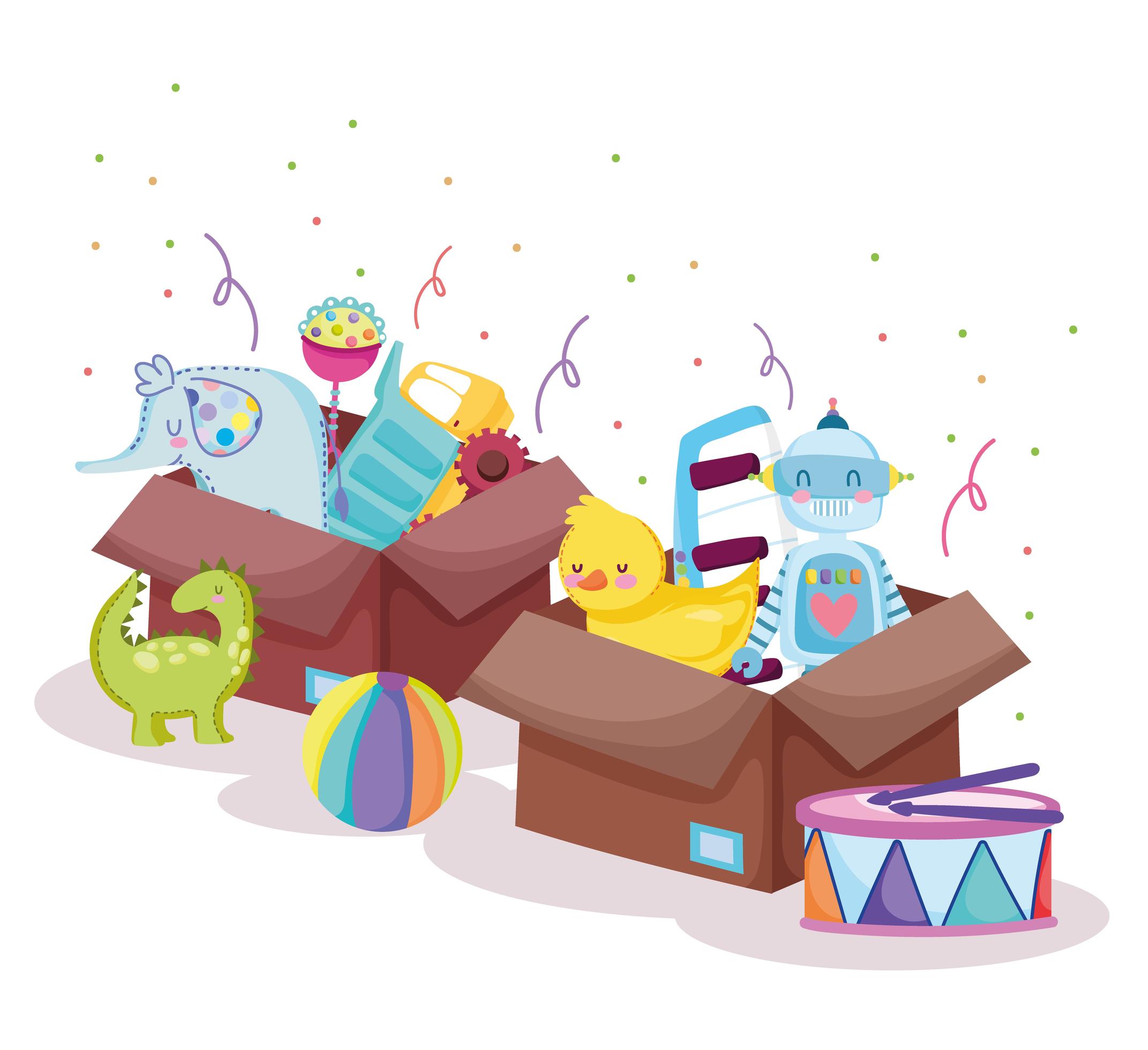 toys boxes full 2760573 Vector Art at Vecteezy