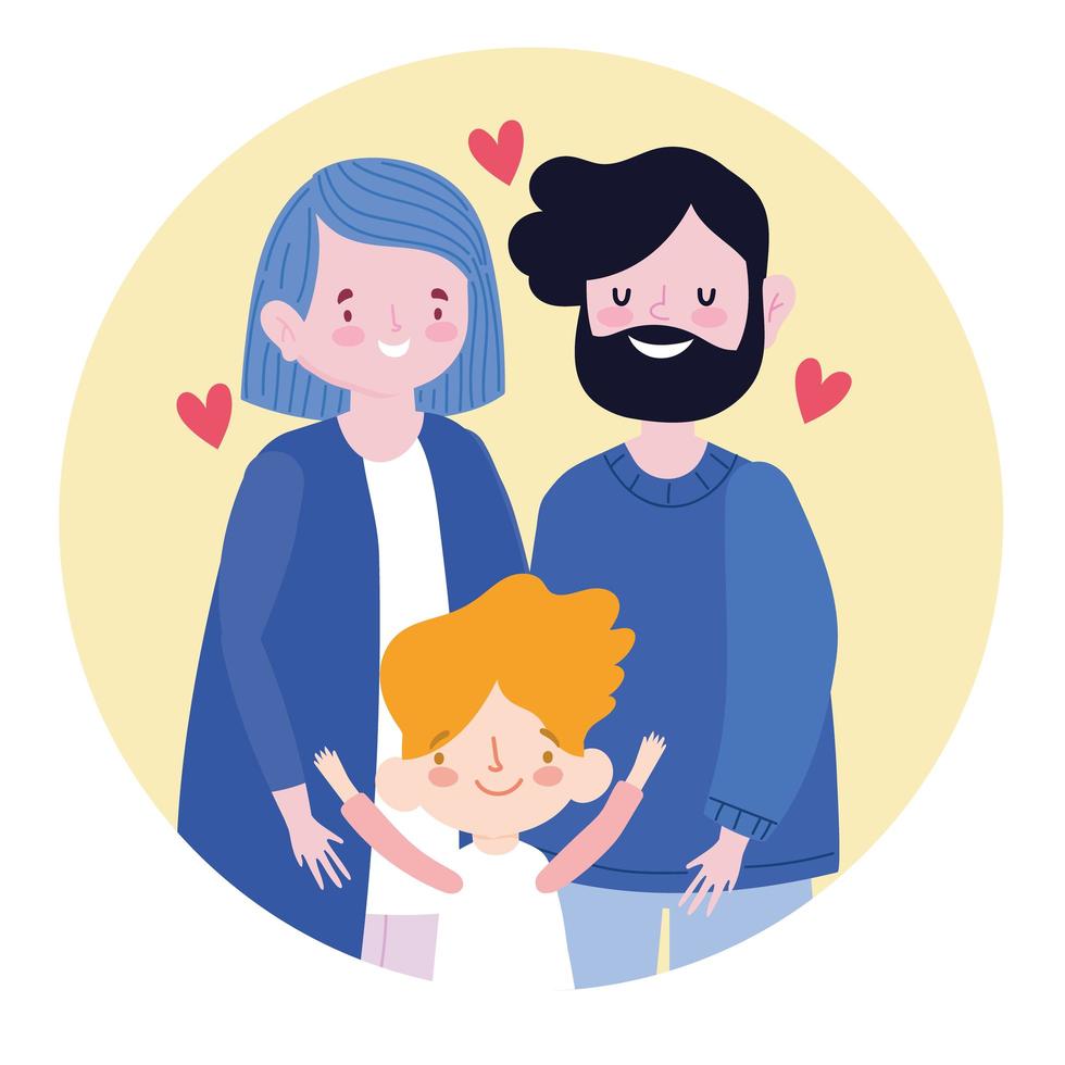 family parents son vector