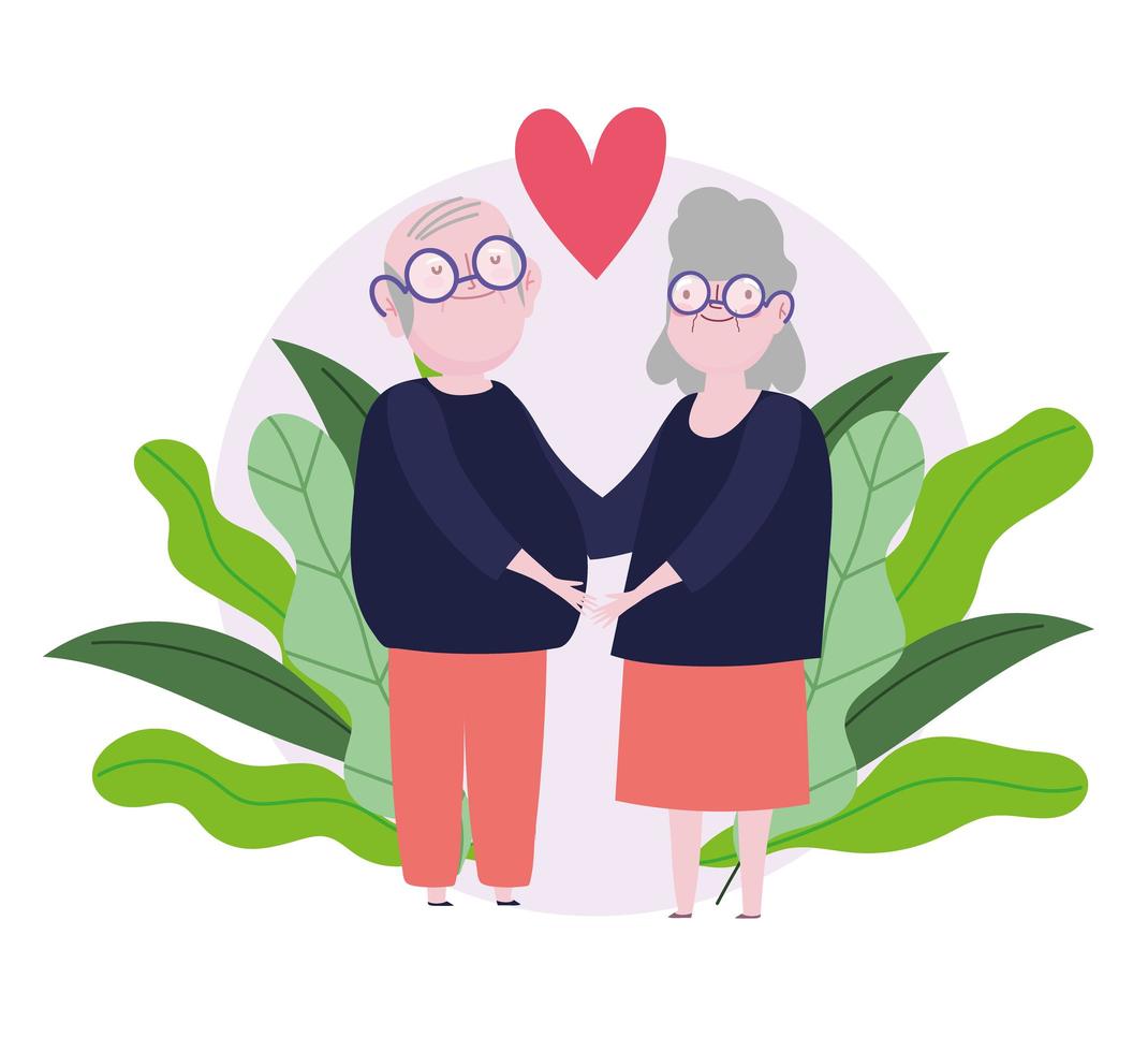 family grandparents together vector