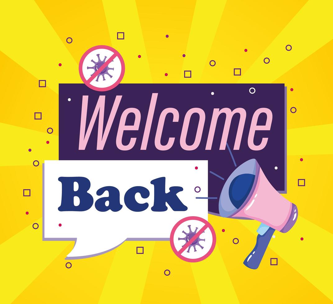 Reopening welcome back marketing and advertising business vector