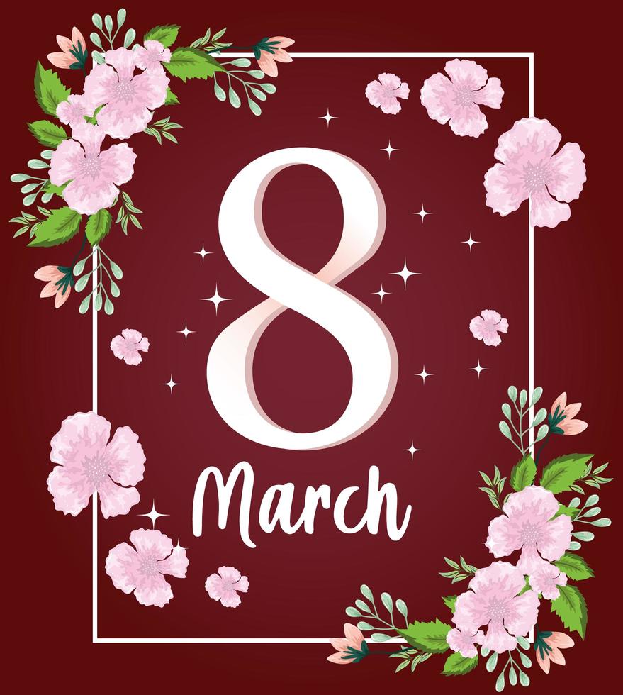 womens day floral 8 march celebration greeting card vector