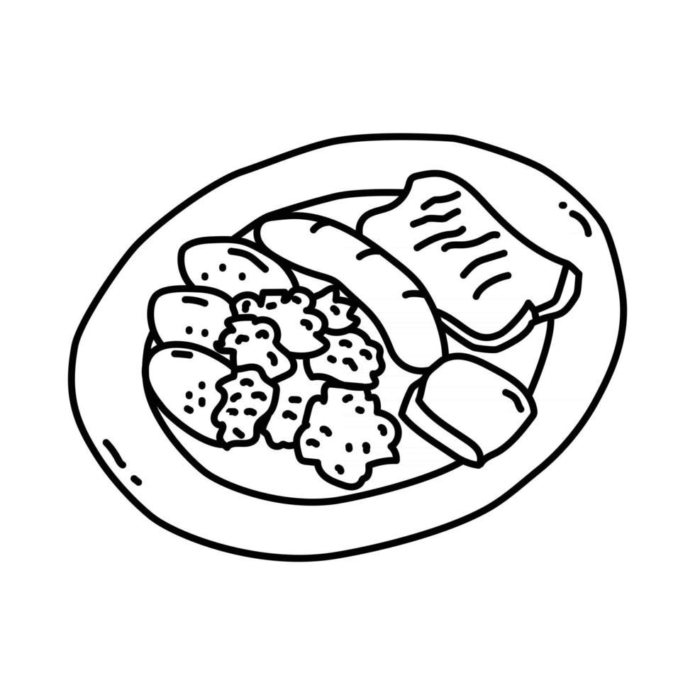 Pinkel mit grunkohl Icon. Doodle Hand Drawn or Outline Icon Style vector