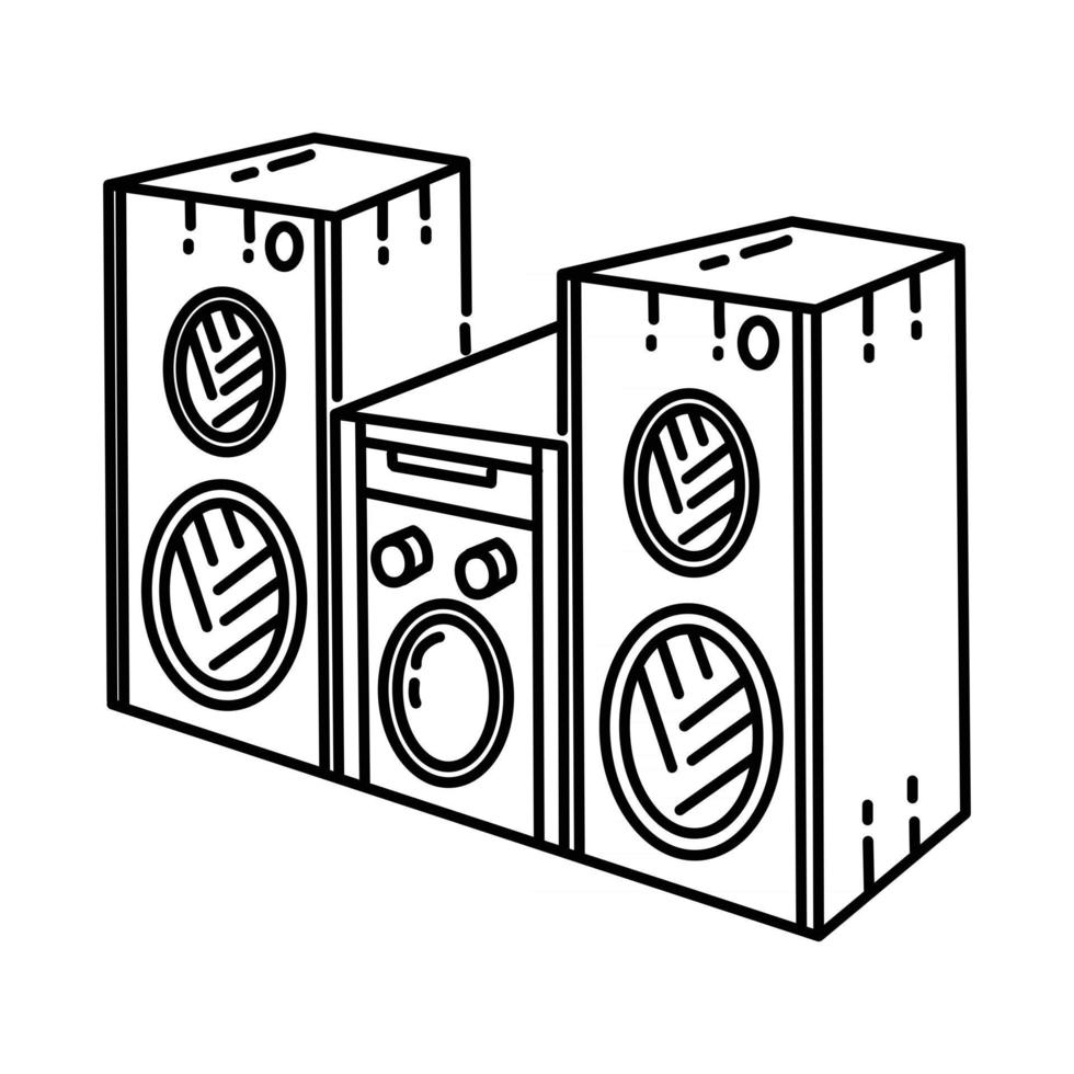 Speaker Icon. Doodle Hand Drawn or Outline Icon Style vector