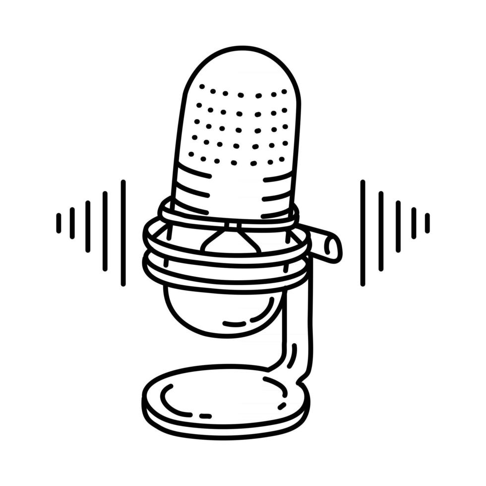 Voice Note Icon. Doodle Hand Drawn or Outline Icon Style vector