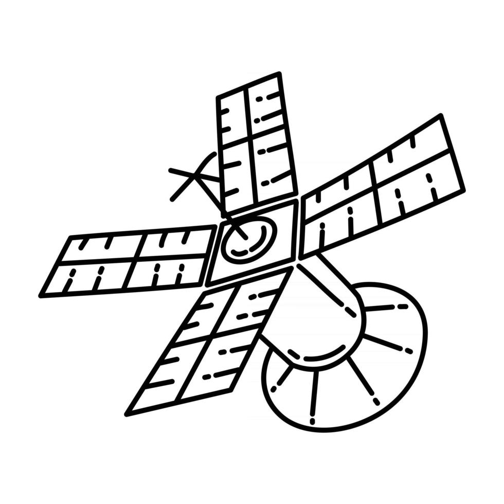Satellite Icon. Doodle Hand Drawn or Outline Icon Style vector