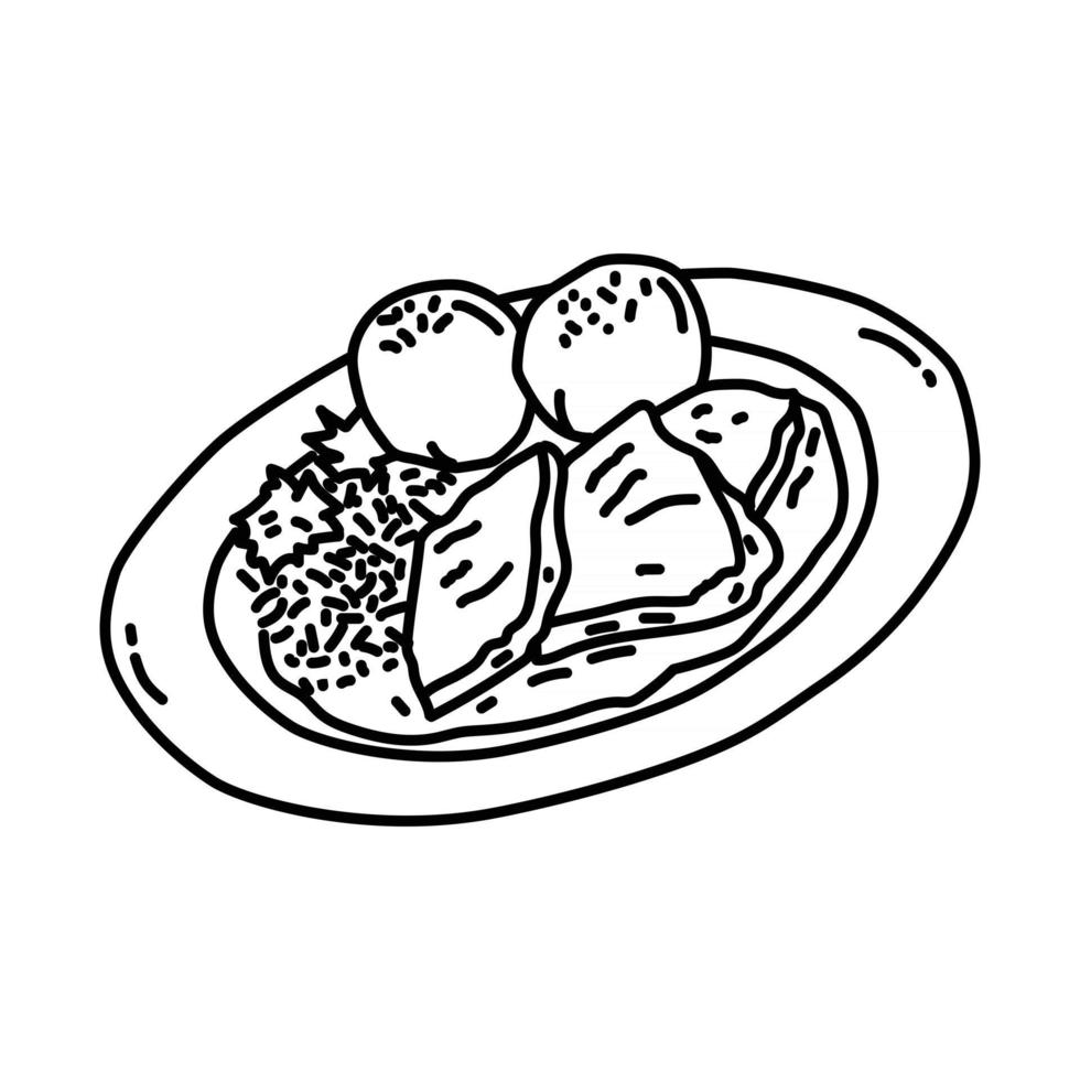 icono de sauerbraten. Doodle dibujado a mano o estilo de icono de contorno vector