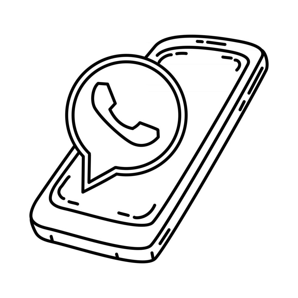 Whatsapp Icon. Doodle Hand Drawn or Outline Icon Style vector