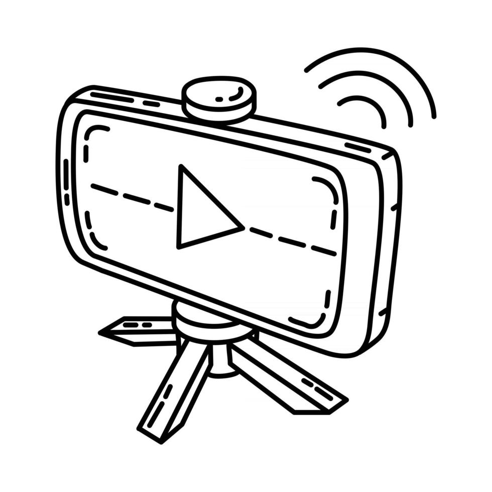 Streaming Icon. Doodle Hand Drawn or Outline Icon Style vector