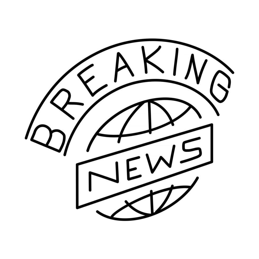 Breaking News Icon. Doodle Hand Drawn or Outline Icon Style vector