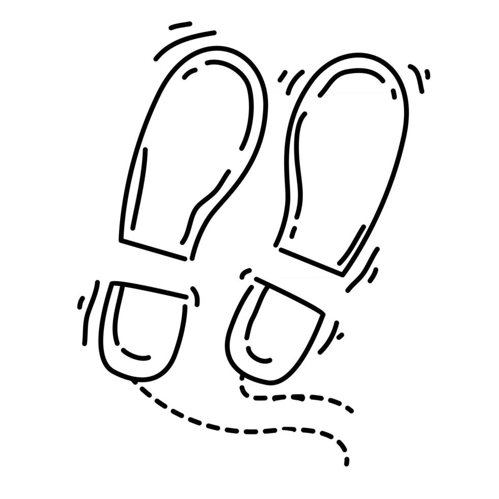 Hiking adventure footstep ,trip,travel,camping. hand drawn icon design, outline black, doodle icon, vector