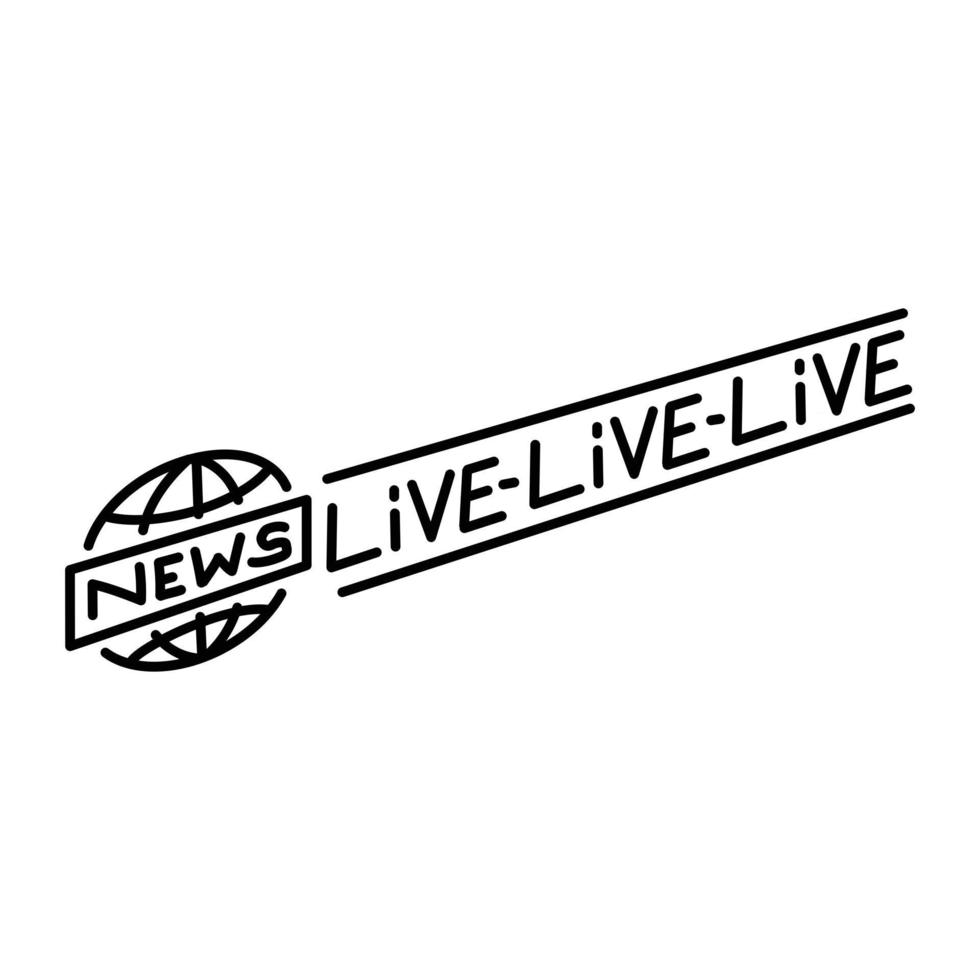 Broadcast Banner Icon. Doodle Hand Drawn or Outline Icon Style vector