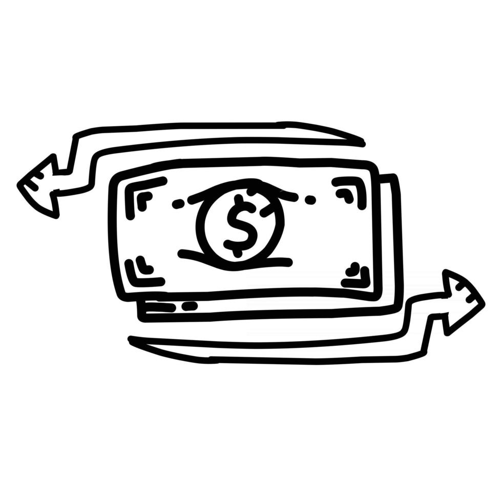 Business finance hand drawn icon design, outline black, vector icon.