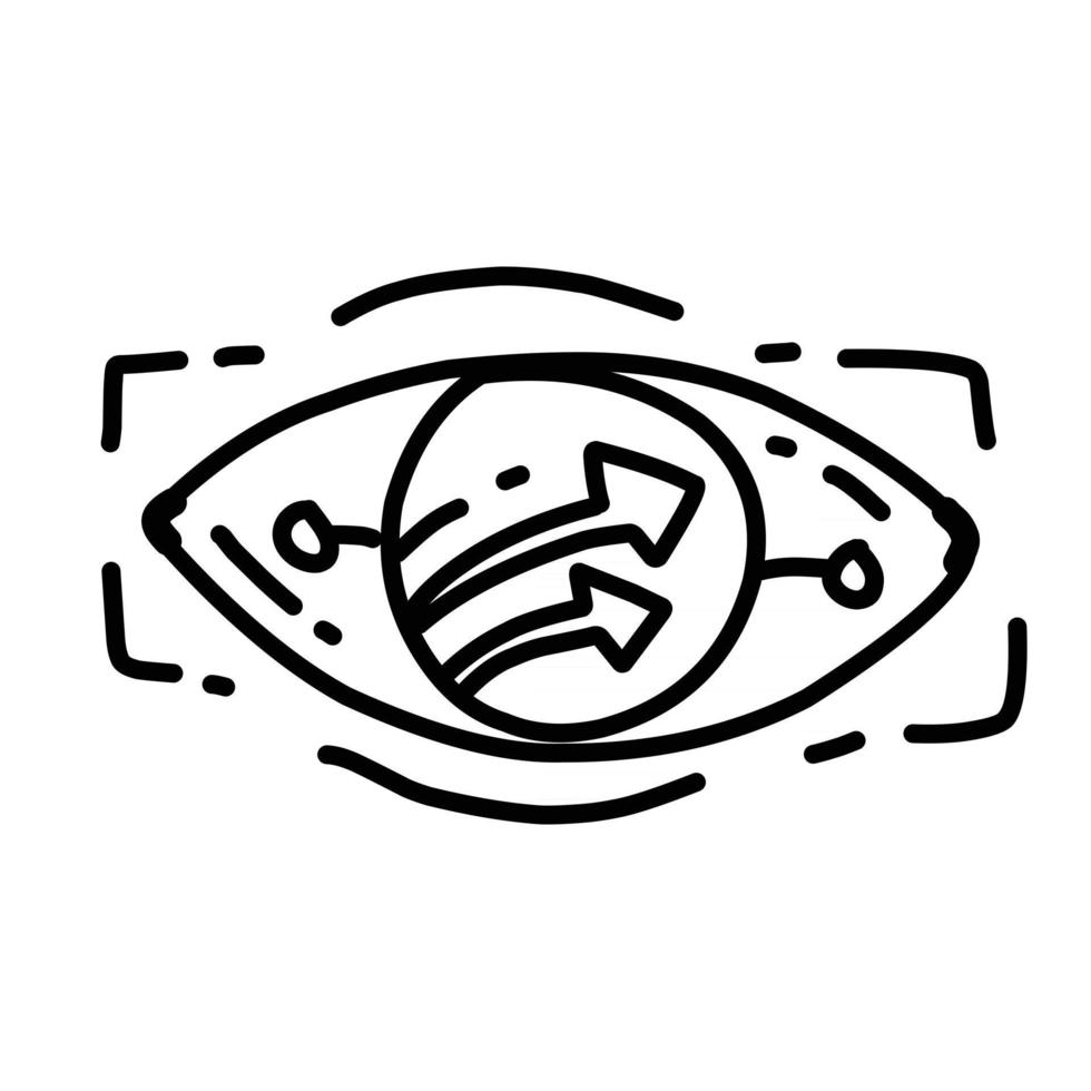 Business vision hand drawn icon design, outline black, vector icon.