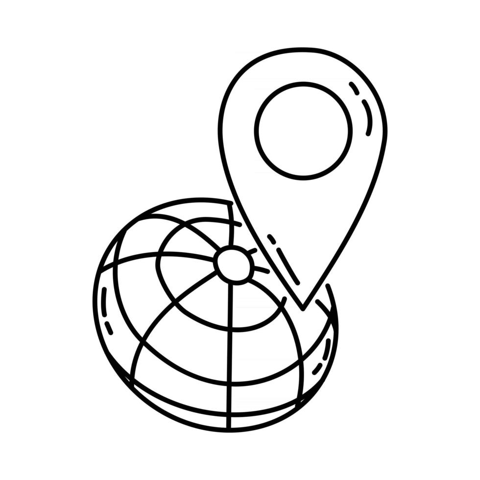 icono de google maps. Doodle dibujado a mano o estilo de icono de contorno vector