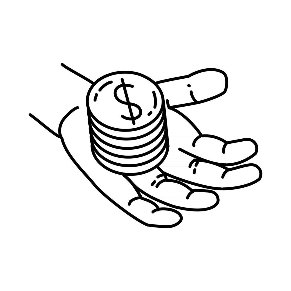 Deposit Icon. Doodle Hand Drawn or Outline Icon Style vector